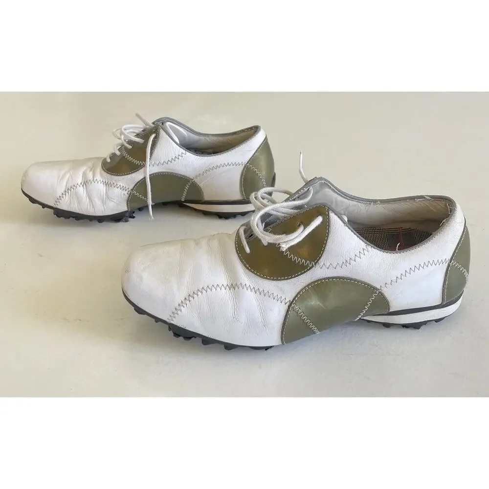 Foot Joy Lopro Collection Women's White Leather Golf Shoes Size 9.5 M 97075